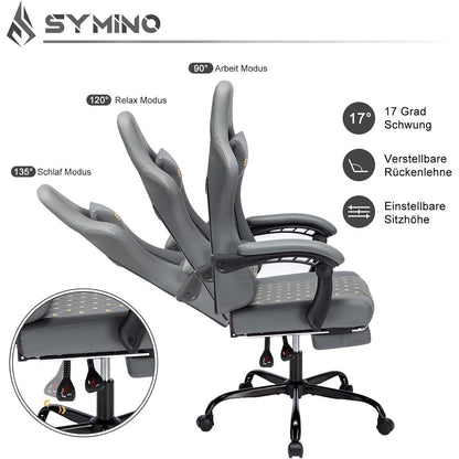 Gaming Stuhl Racing Gamer Sessel mit Fußstütze