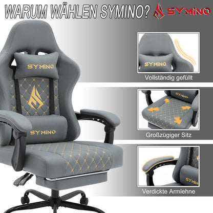 Gaming Stuhl Racing Gamer Sessel mit Fußstütze