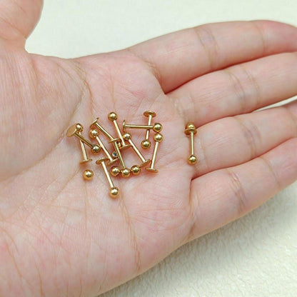 12er Lippenpiercing Set Chirurgenstahl Labret Helix Tragus Stud Silber Gold Schwarz 6mm
