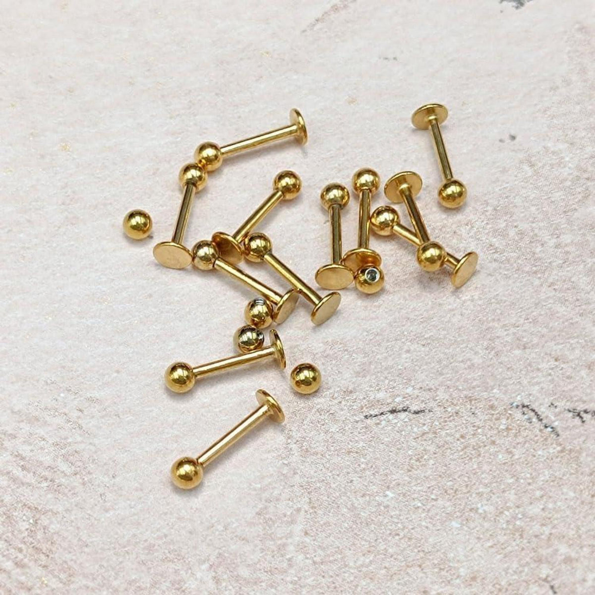 12er Lippenpiercing Set Chirurgenstahl Labret Helix Tragus Stud Silber Gold Schwarz 6mm