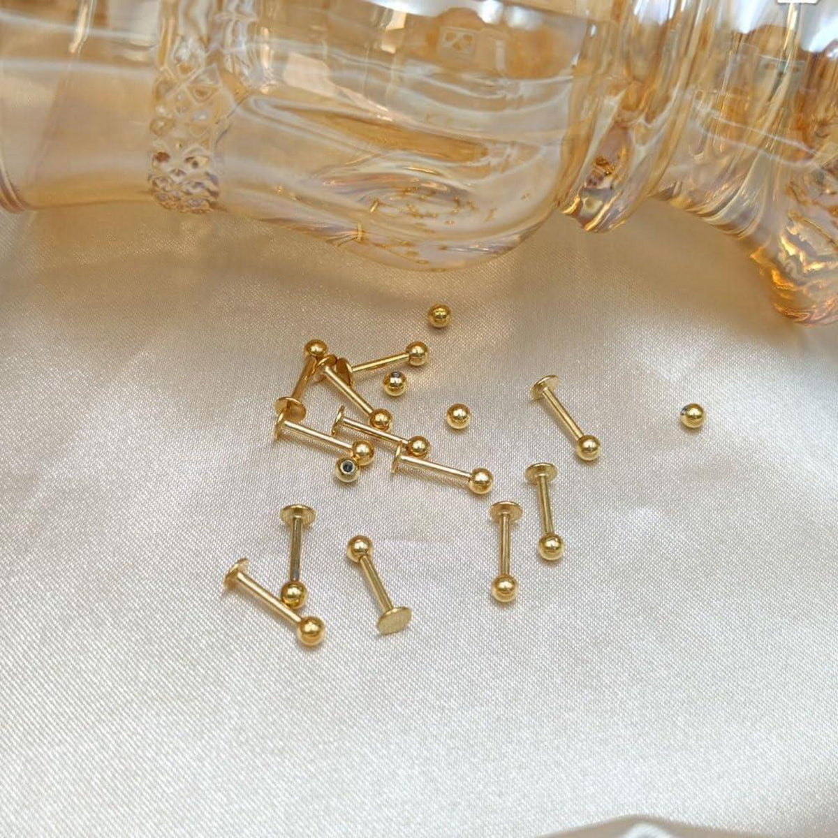 12er Lippenpiercing Set Chirurgenstahl Labret Helix Tragus Stud 1,2mm 8mm Silber Gold Schwarz