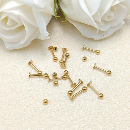 12er Lippenpiercing Set Chirurgenstahl Labret Helix Tragus Stud 1,2mm 8mm Silber Gold Schwarz