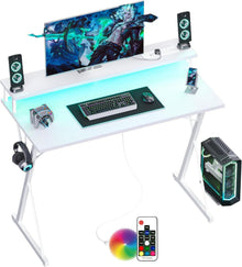 Gaming Schreibtisch LED Steckdosenleiste 100x50 cm Monitorständer