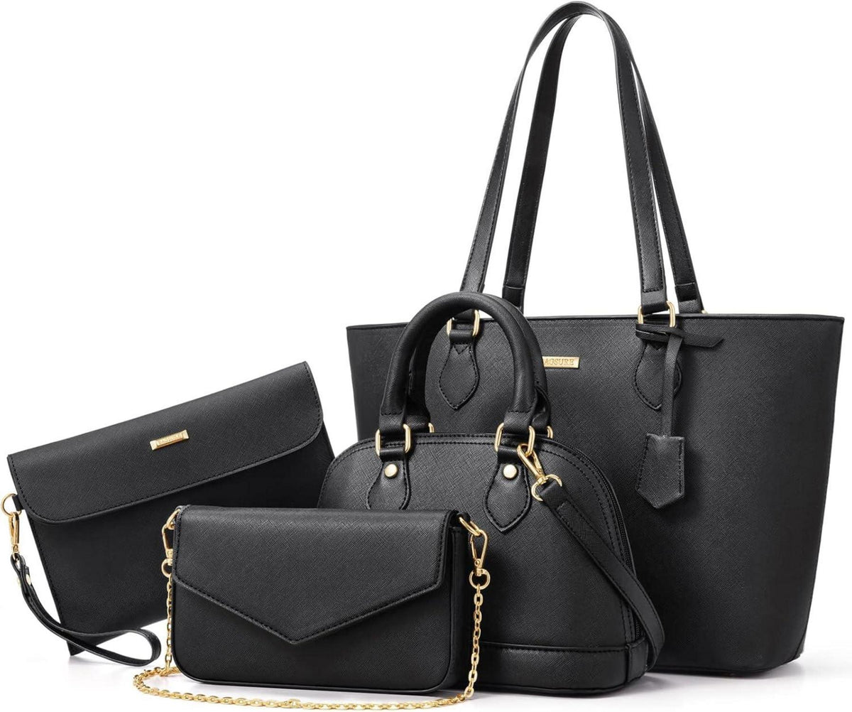 Handtasche Damen Schultertasche Tragetasche 4-teiliges Set Büro Schule
