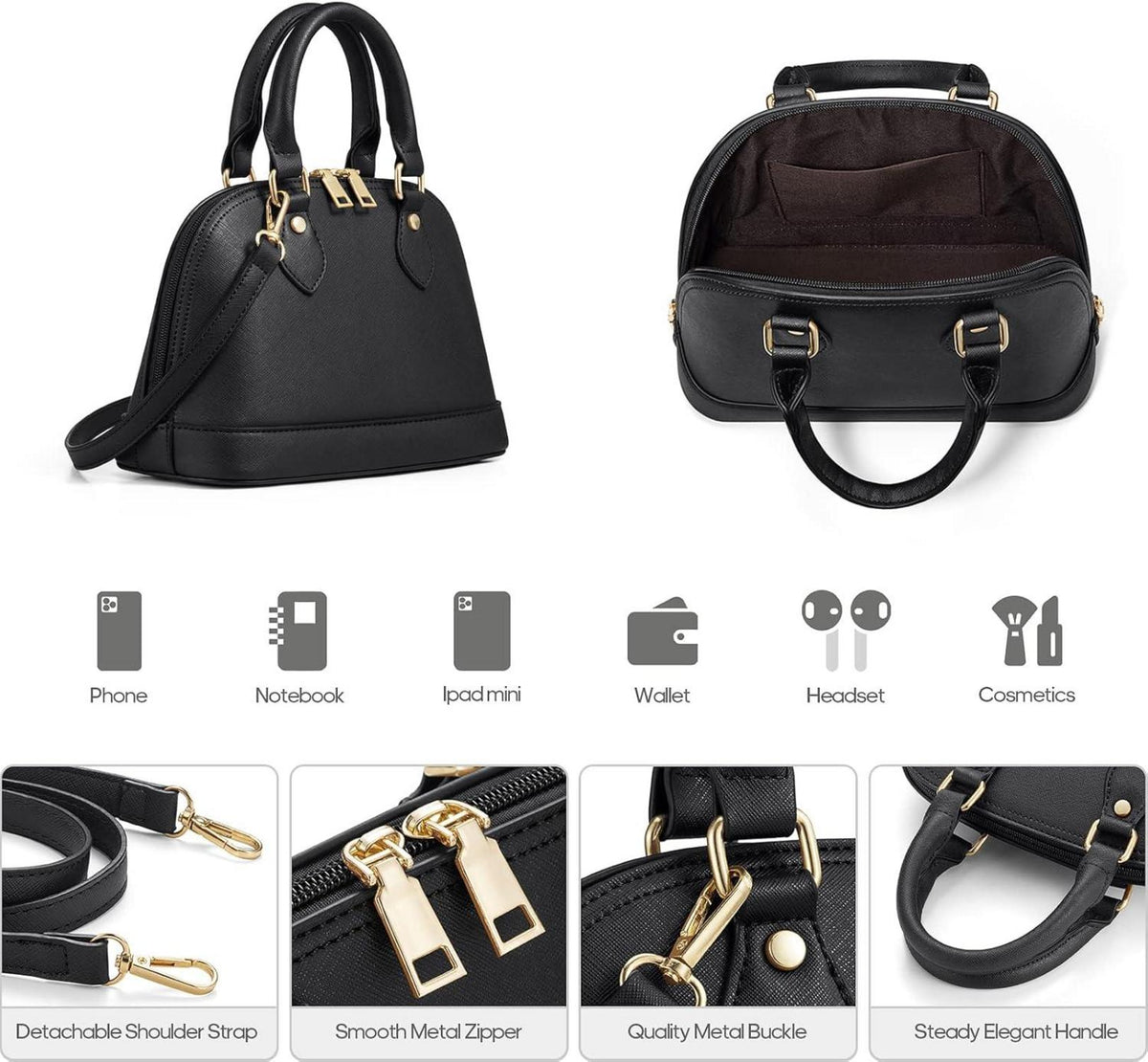 Handtasche Damen Schultertasche Tragetasche 4-teiliges Set Büro Schule