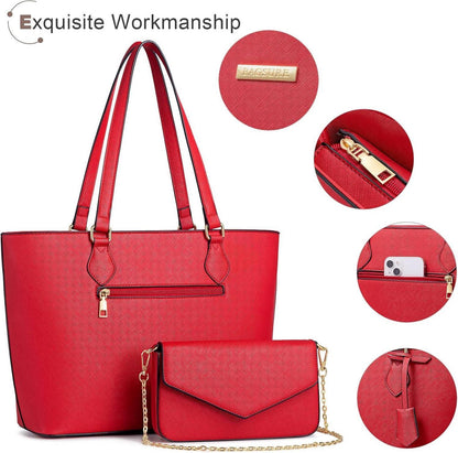 Bagsure Handtasche Damen, 4-teiliges Set für Büro Schule