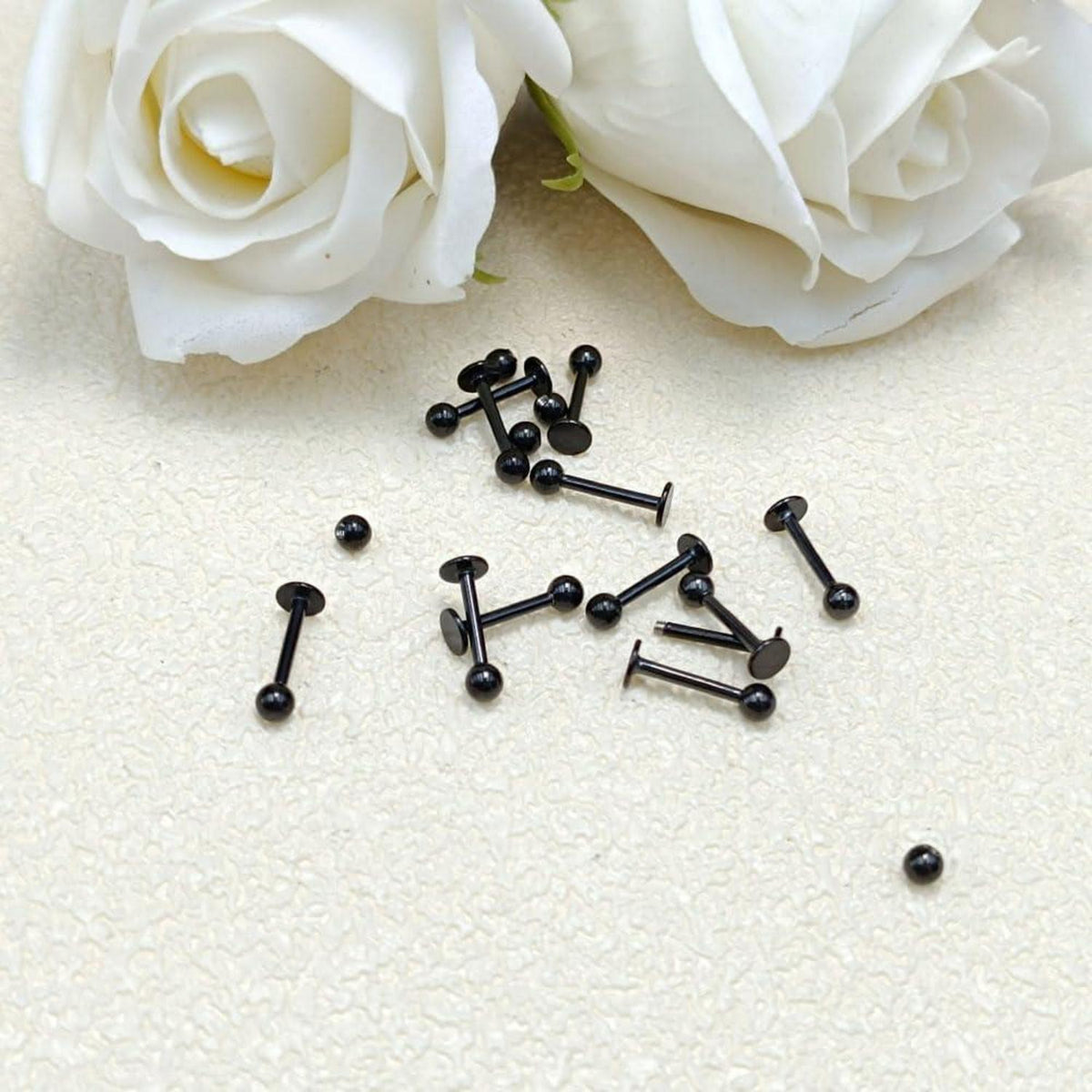 12er Lippenpiercing Set Chirurgenstahl Labret Helix Tragus Stud Silber Gold Schwarz
