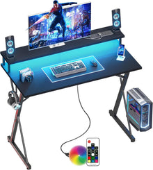 Gaming Schreibtisch LED Steckdosenleiste 120x50 cm Ergonomic PC