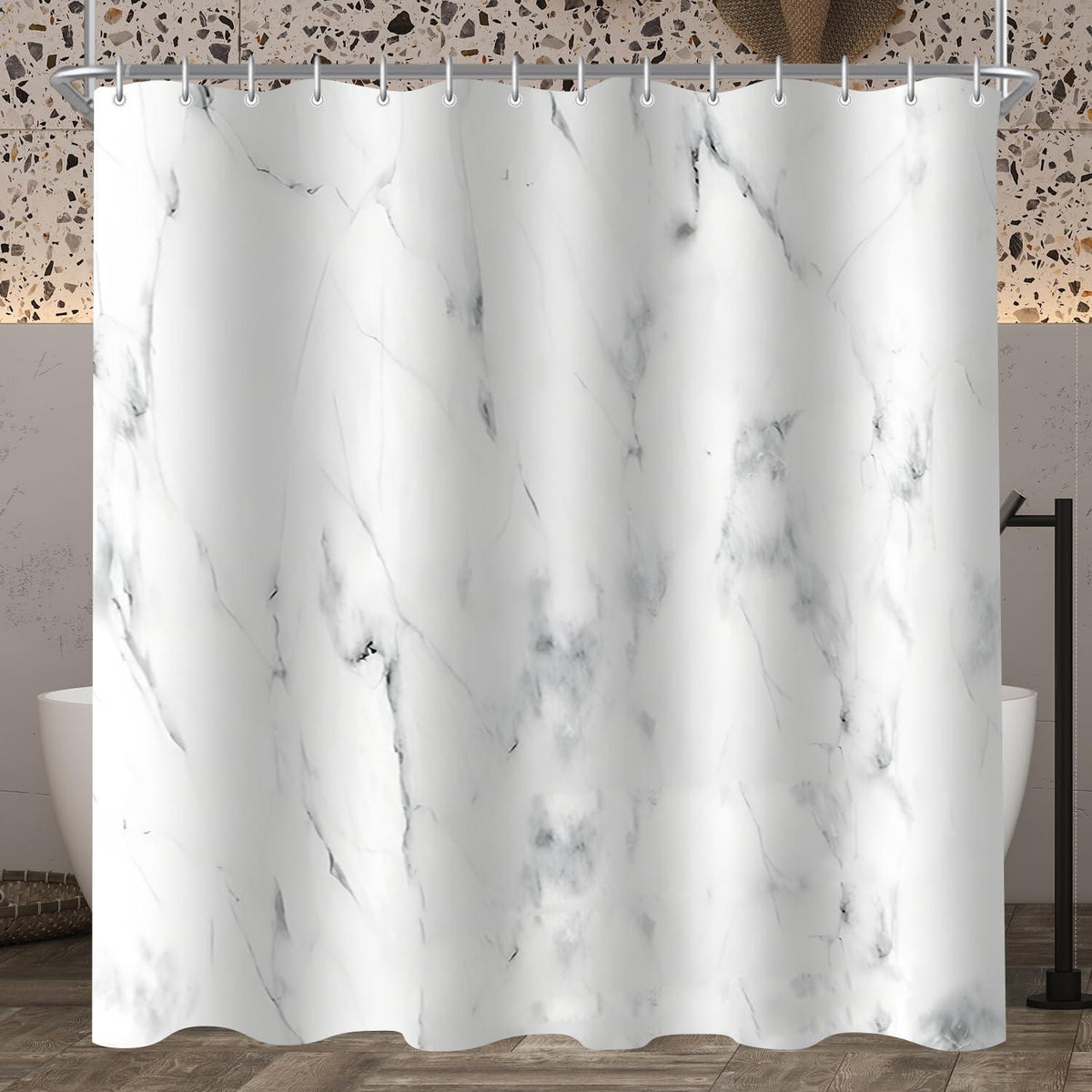 Duschvorhang Marmor 120x200cm Textil Wasserdicht Antischimmel Waschbar