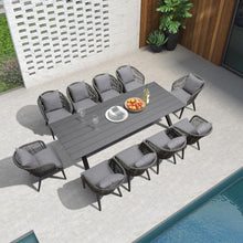 11-tlg. Gartenmöbel Set für Terrasse und Balkon in Grau