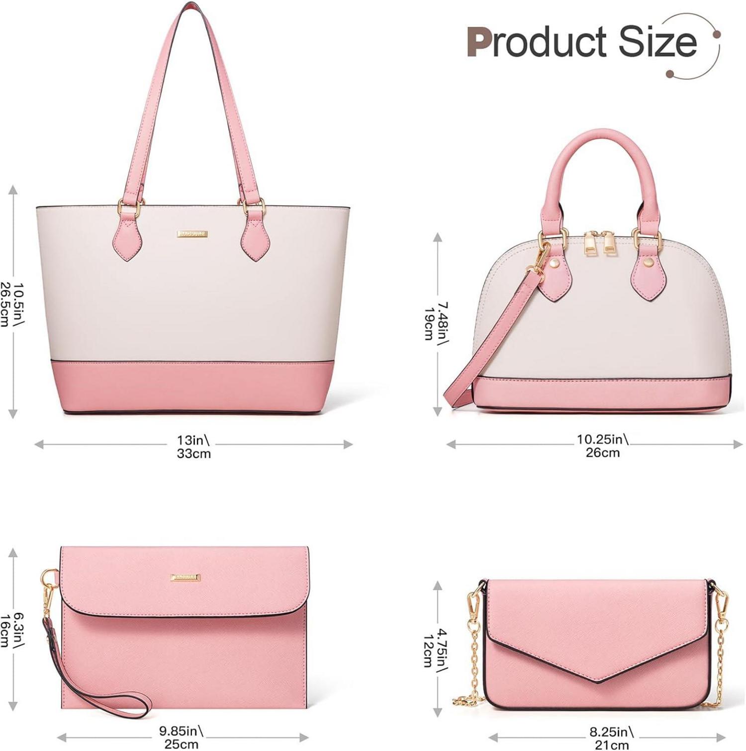 Damen Handtaschen Set 4-teilig Schultertaschen Tragetasche Büro Schule