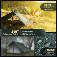 VOSOIR Tarp 3x3M Wasserdicht Camping Zeltplane Ultraleicht