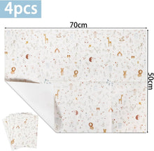 4 Blatt 50x70cm Taufe Geschenkpapier Kinder Rolle Tier