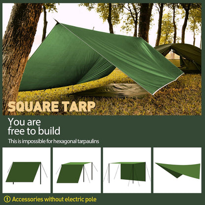 Ultraleichtes VOSOIR Tarp 3x4M Wasserdicht mit Zubehör für Camping & Wandern