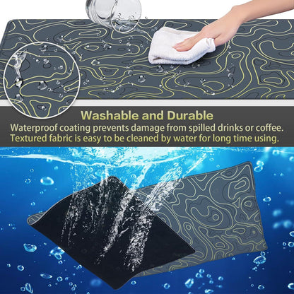 XXL Gaming Mauspad 900x400mm Topographisch Anti-Rutsch Wasserdicht