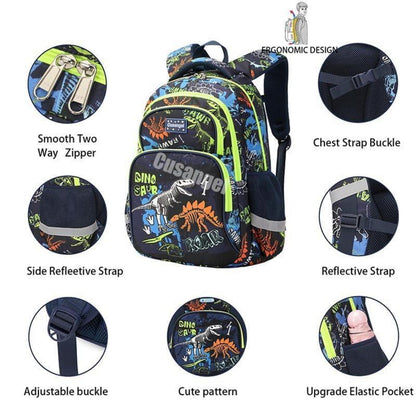 Kinder Rucksack Dino mit Lunchbox & Stiftekasten