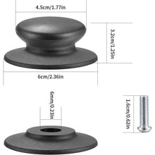 5x Universal Topfdeckelgriffe aus Bakelit, Schwarz