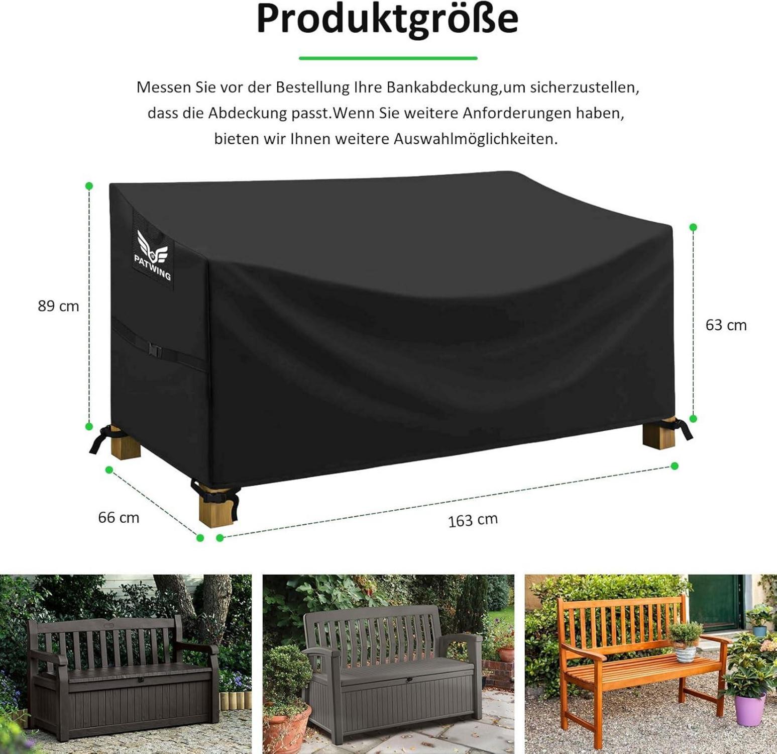 Gartenbank Schutzhülle 600D Oxford Wasserdicht 185x69x65/96cm