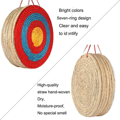 Handgefertigte Stroh-Zielscheibe Bogenschießen 20 Zoll Rot 7 Lagen