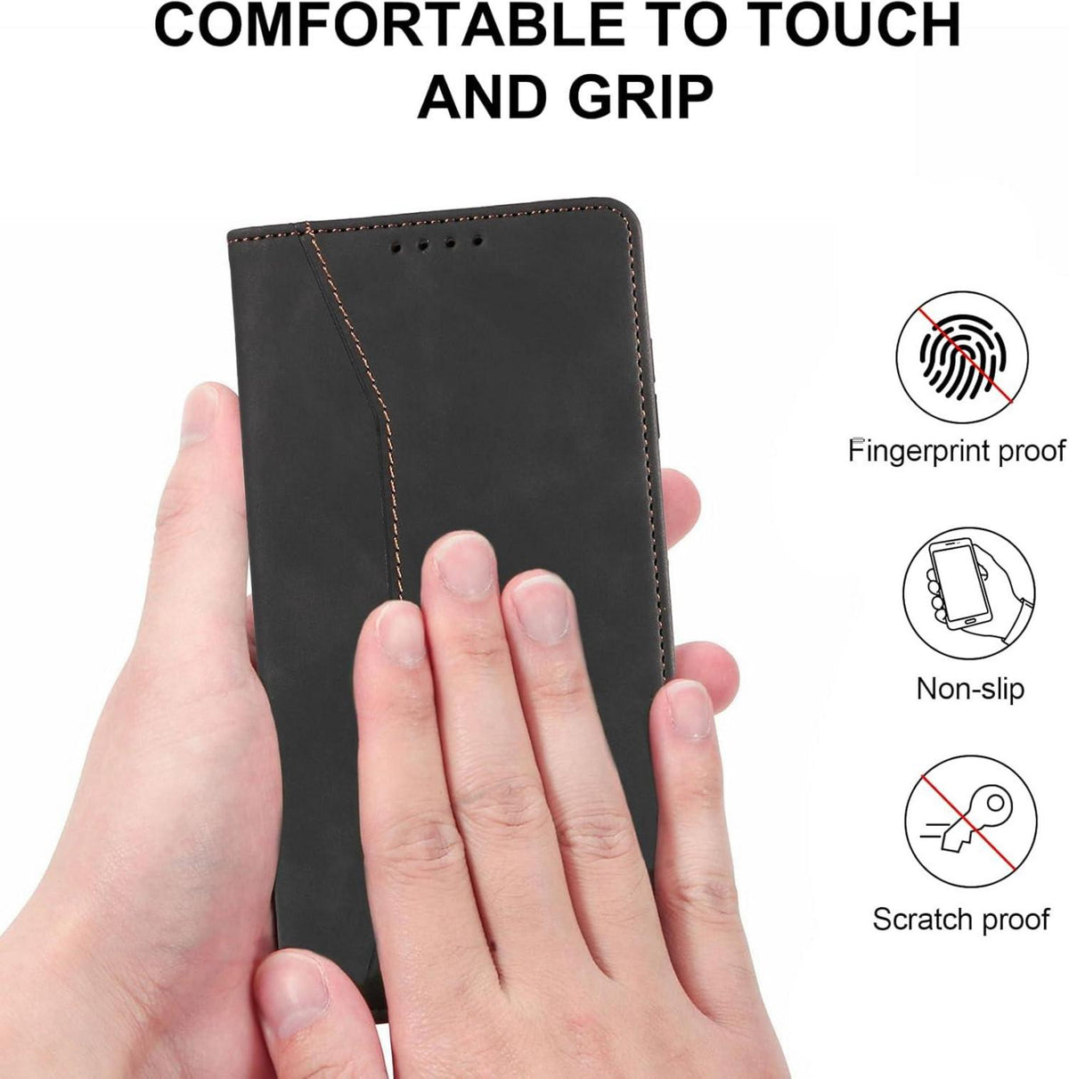 Handyhülle Samsung Galaxy A15 4G 5G Panzerfolie Leder Stoßfest Flip Case