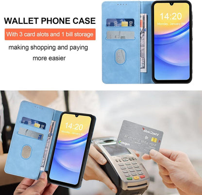 Handyhülle Samsung Galaxy A15 4G/5G Panzerfolie Leder RFID Schutz