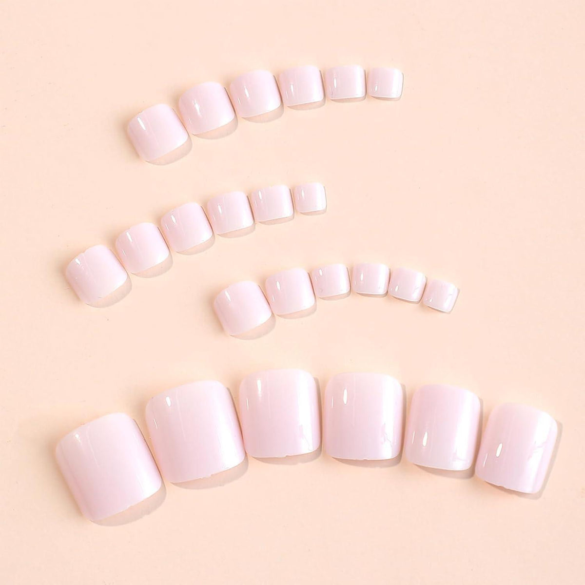 24 Rosa Acrylnagel-Set mit Kleber – French Press Nägel