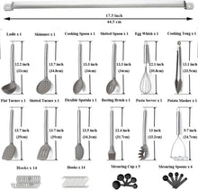 38 teiliges Silikon Kochutensilien Set mit Utensilienhalter