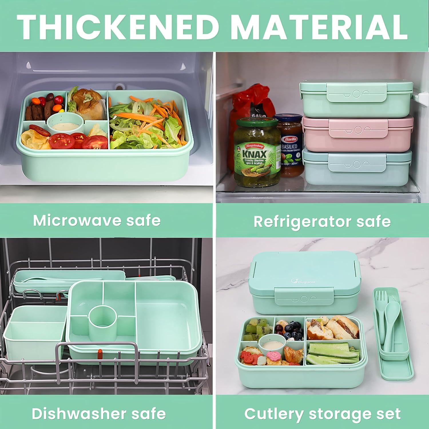 Bugucat Brotdose Lunchbox Kinder 1300ML 3PCS - Bento Box Auslaufsicher für