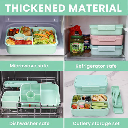 Bugucat Brotdose Lunchbox Kinder 1300ML 3PCS - Bento Box Auslaufsicher für