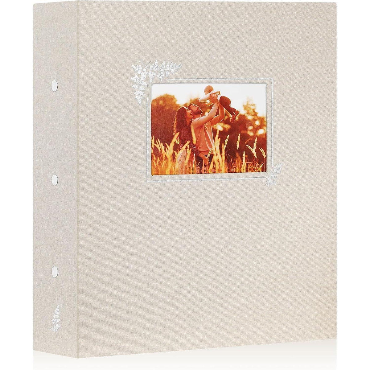 Fotoalbum Leinen 600 Fotos 11,5x15cm Beige mit Foto-Fenster