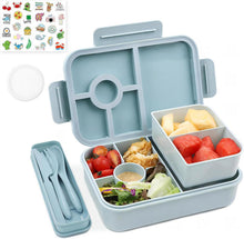 Lunchbox Kinder Bento Box mit Fächern 1300ML 3er Set Blau