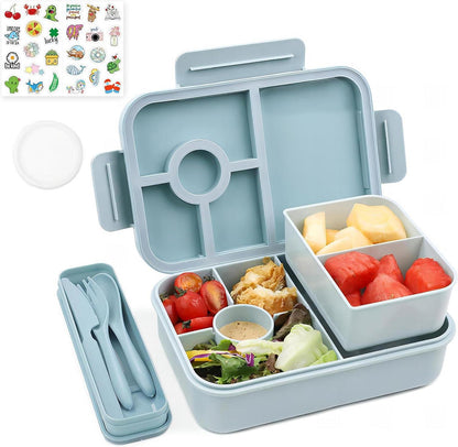 Lunchbox Kinder Bento Box mit Fächern 1300ML 3er Set Blau