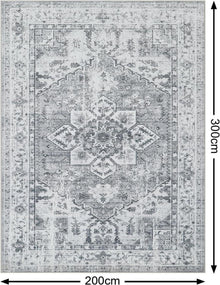 Großer WONGS BEDDING Boho Teppich Vintage Design Grau