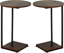 Runder Beistelltisch Set Vintagebraun 40x40x60cm