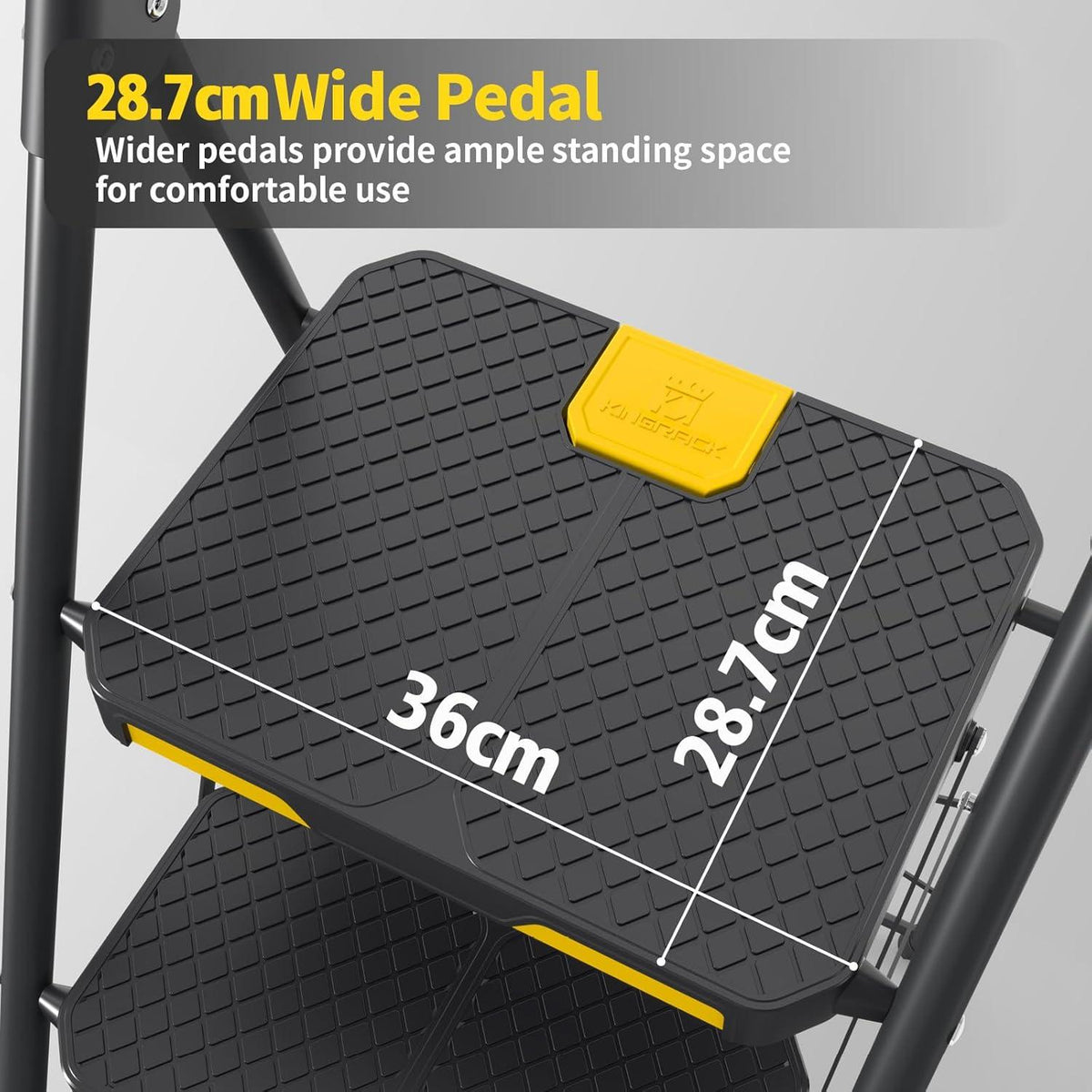 Leiter 4 Stufen klappbar rutschfest breites Pedal Handläufen schwarz