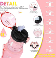 Sport Trinkflasche 1L mit Stroh, BPA-frei Motivierend