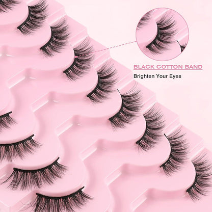 Halbe Wimpern Natürlich 10 Paar – Cat Eye für Alltag & Feste