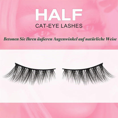 Halbe Wimpern Natürlich 10 Paar – Cat Eye für Alltag & Feste