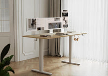 Höhenverstellbarer Schreibtisch 140x60 cm Elektrisch Beige