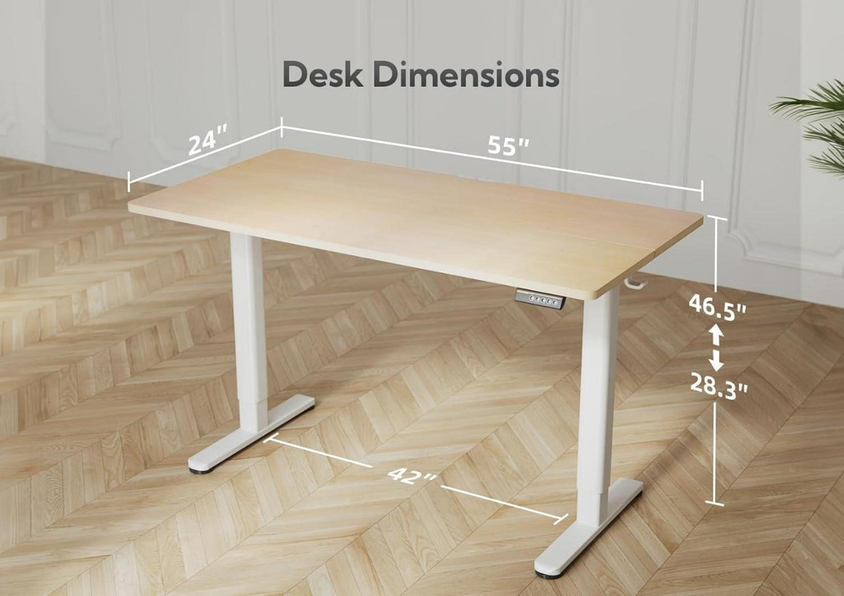 Höhenverstellbarer Schreibtisch Elektrisch 140x60cm Memory Funktion