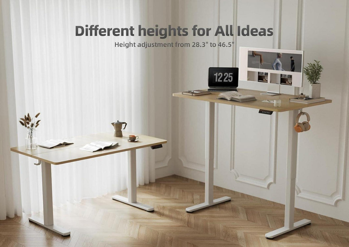 Morsut Höhenverstellbarer Schreibtisch 140x60 cm Elektrisch Beige