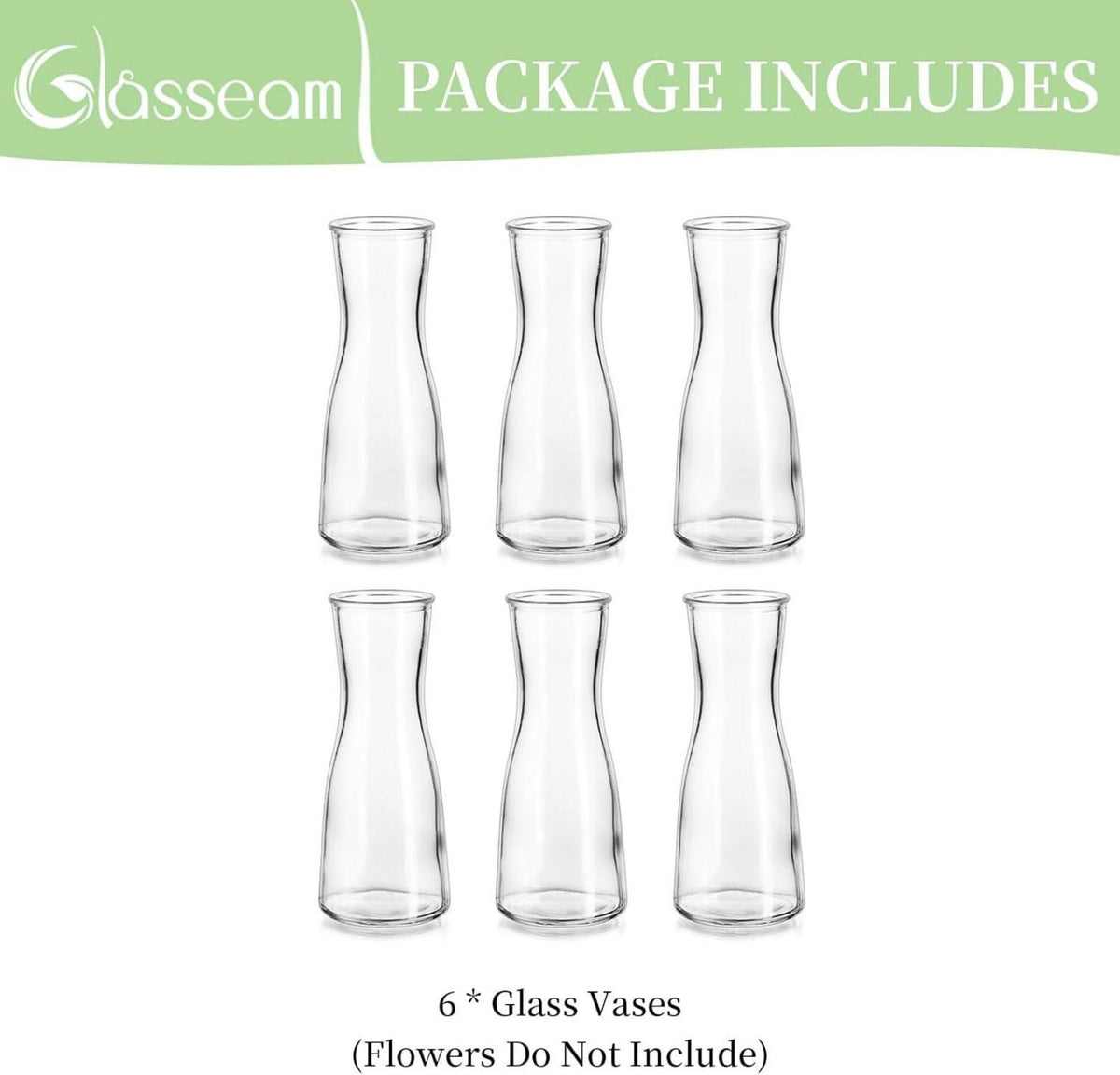 Kleine Glasvase Blumenvase Set 6 Stück Deko Tischdeko Modern Hochzeit