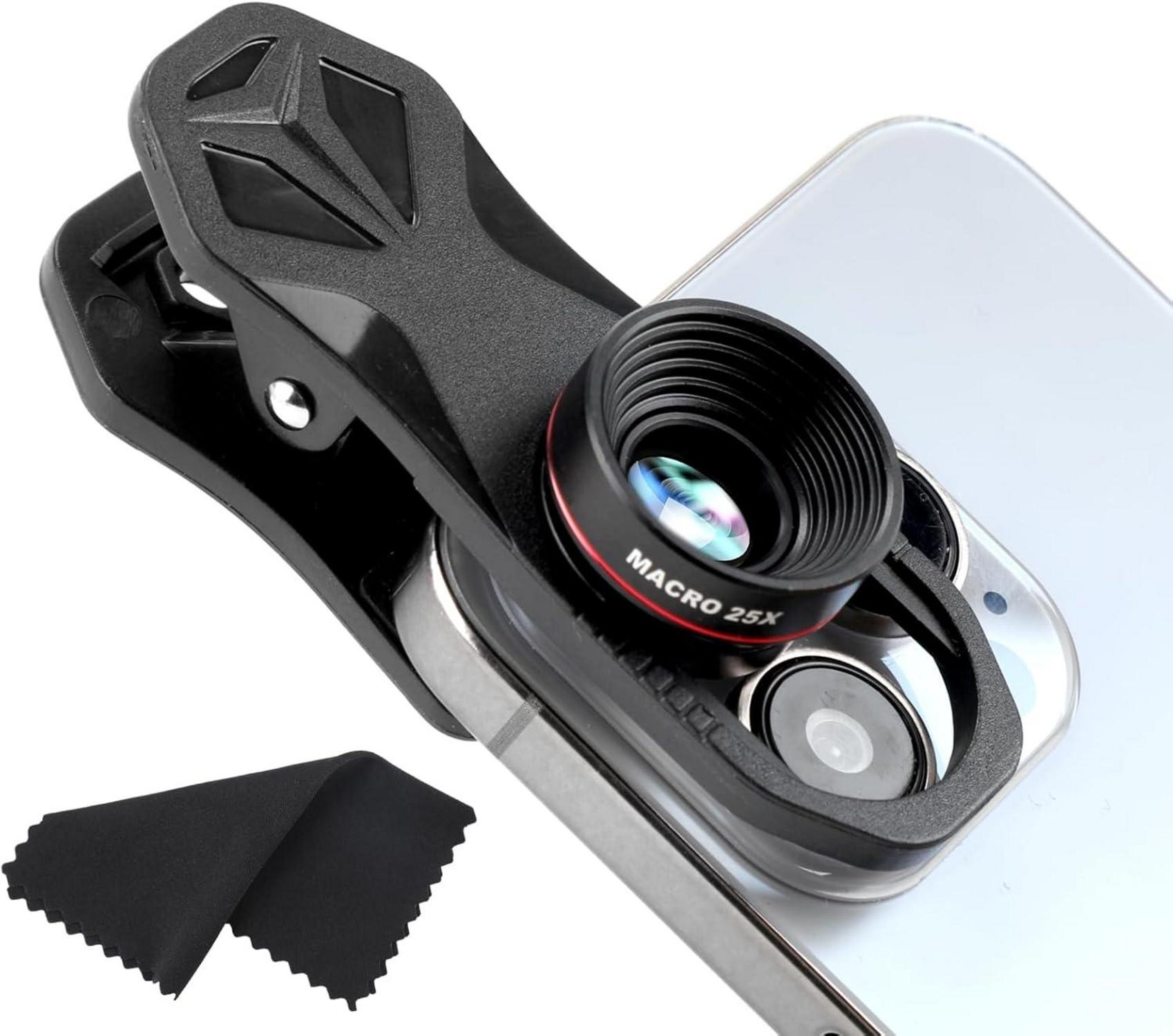 25x Makroobjektiv Handy Clip-On - Hochwertige Makrolinse Smartphone