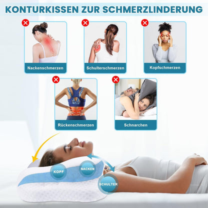 Memory Foam Nackenkissen MONKROY – Ergonomisches Orthopädisches Seitenschläferkissen