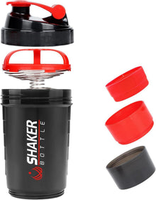 Protein Shaker 500ml Auslaufsicher Sport Shake Flasche Rot