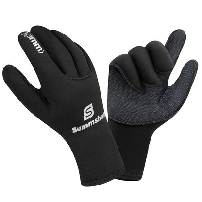 Neoprenhandschuhe 3mm Herren Damen für Wassersport L Schwarz