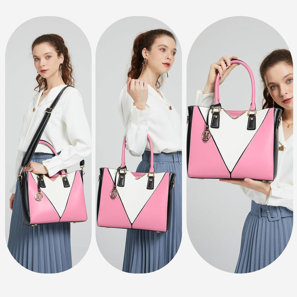 Miss Lulu Damen Handtasche Schultertasche Shopper A4-Format