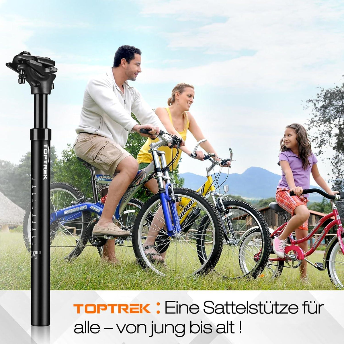 Gefederte Sattelstütze 27.2/30.9/31.6mm MTB Citybike E-Bike