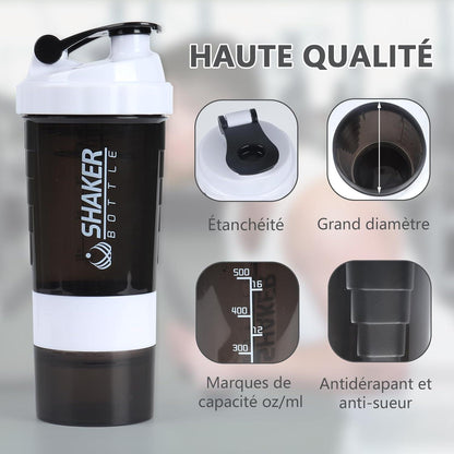 Eiweiß Shaker 500ml Auslaufsicher Sportflasche mit Kugel Lagerung