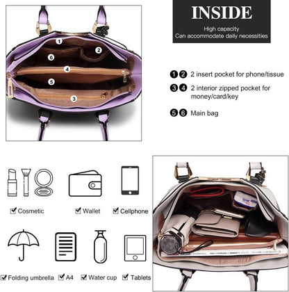 Damen Handtasche Schultertasche Shopper A4 Arbeit V-förmiges Design